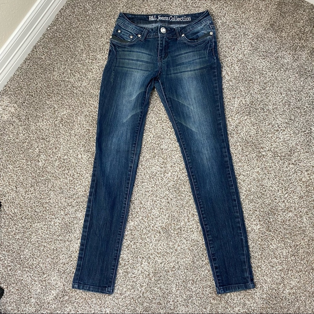 R&L Jeans Sz 7 Embellished rhinestone Pockets - Picture 7 of 14